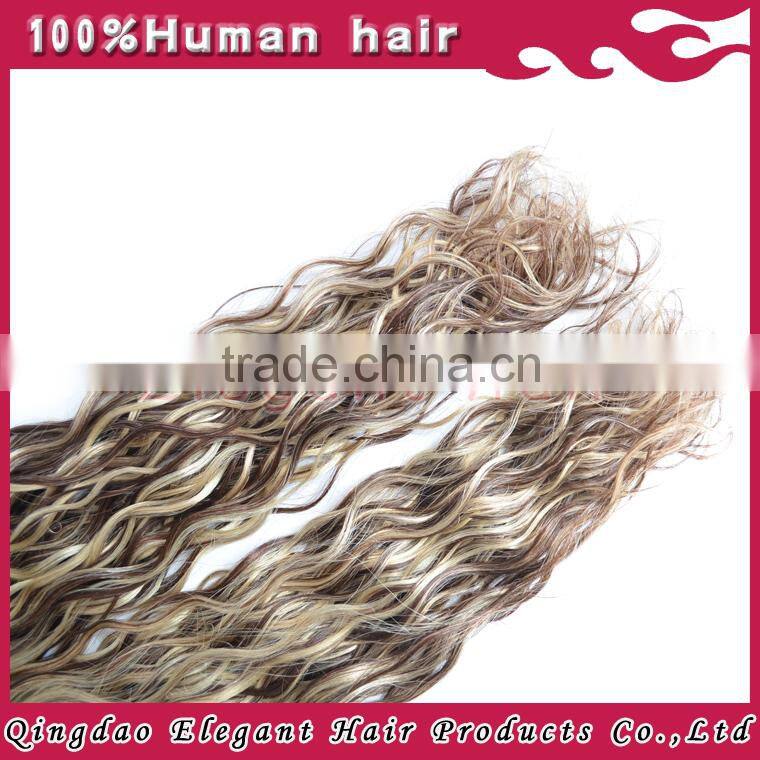 Wholesale double drawn curly mixed colors virgin brazilian hair curly tape hair extensions