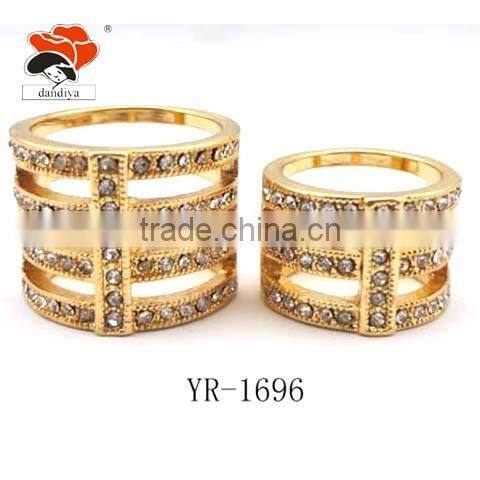 wedding bling multi layer pave crystal love couple ring jewelry wholesale