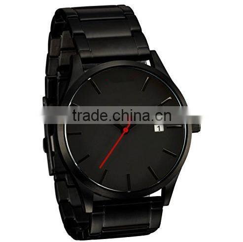Christmas Gift Watches Black Face with Black Bracelet Watch men