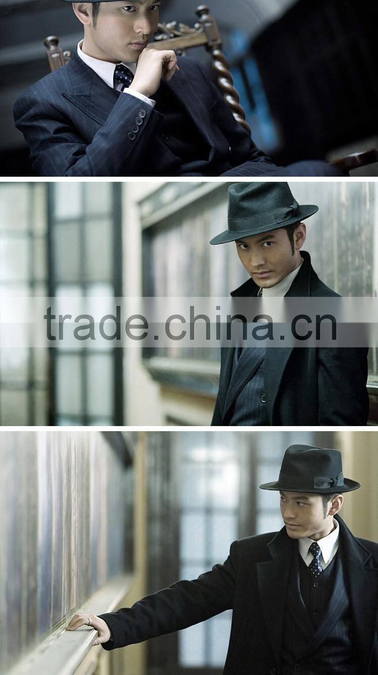 Large Brim Ribbon Fixed Man Women Stage Performance Fedora Jaz Hat