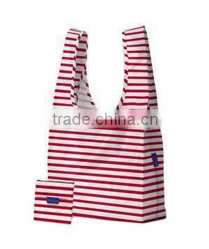 Stripe patern T-shirt shape Polyester shopping bag Beach Bags