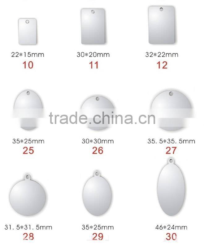 High Quality Stainless Steel Mirror Polish Blank Dog Tag