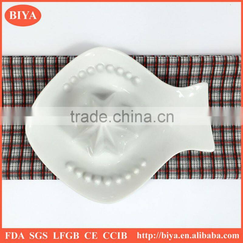 Ceramic orange juicer machine, porcelain juice lapping cup, grinding plate, ground dish,fish shape