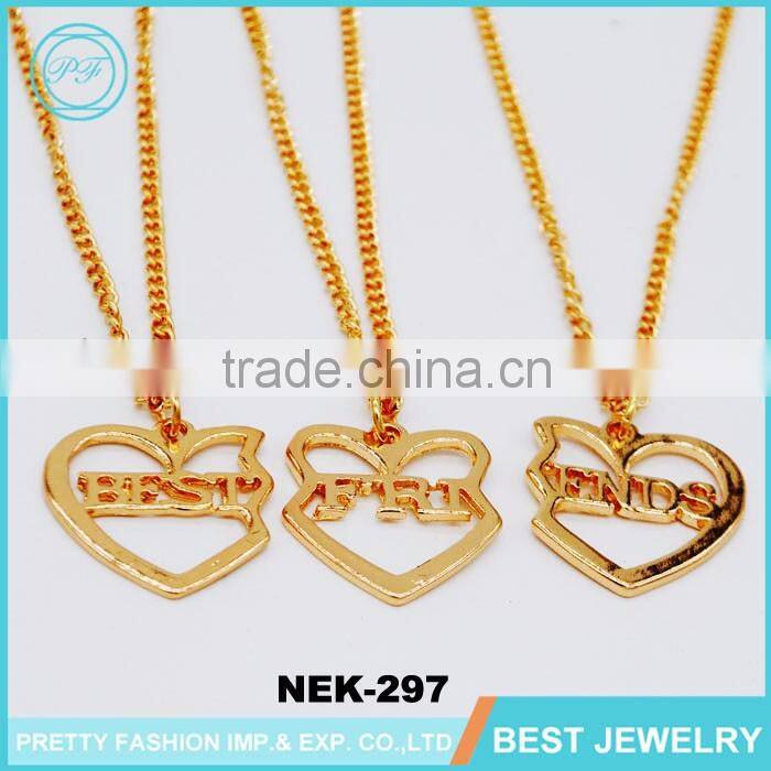 online shop china gold necklace designs in 10 grams 3 best friends necklaces pendant necklace