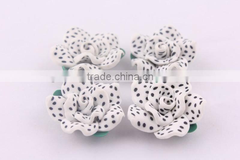 AAA Quality lime green clay flower beads in bulk!wholesale loose chunky polymer clay flower shaped beads for jewelry!