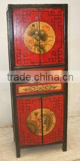 chinese two drawer four door tall cabinet