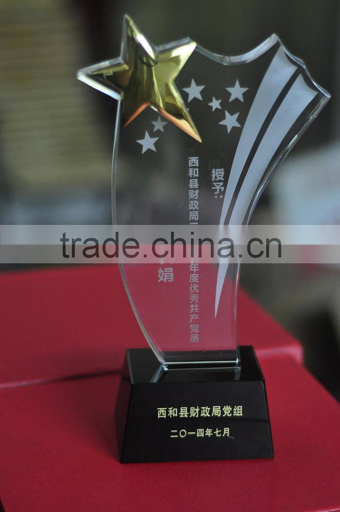 luxury star crystal trophy crystal award crystal glass award souvienir gifts custom logo company award gifts
