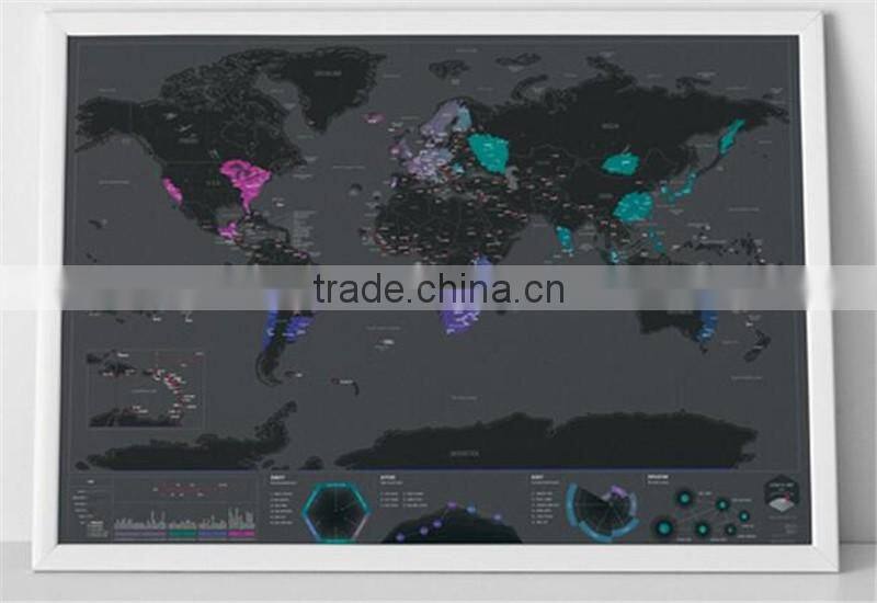 CT-723 Urban Edition FT Map Black Coated map Creative Footprint Travel Map