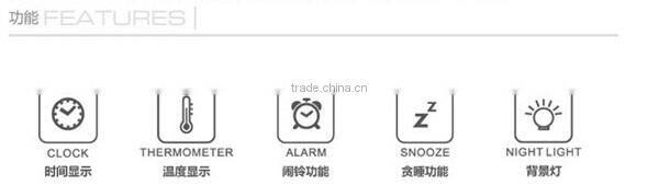 Portable Advertising Desk Mini Travel Alarm Clock With Thermometer Alarm Snooze and Night Light Electronic Items Manufacturer