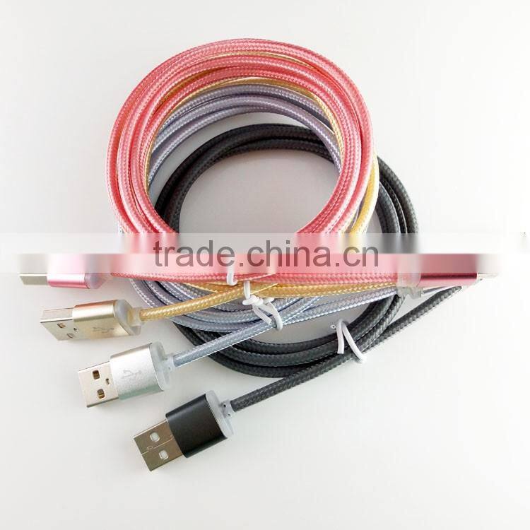 2015 new products china wholesale colorful micro braided usb cable for android mobile phone parts