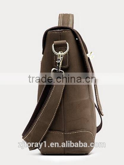 Genuine Vintage Leather Mens Laptop Security Briefcase Tote Bag