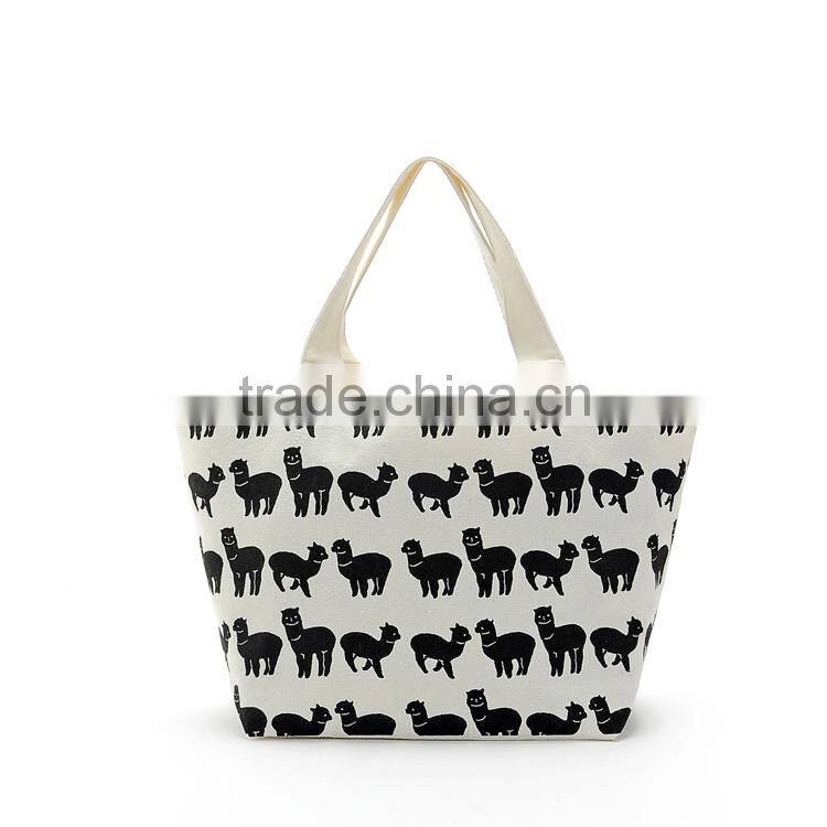 black and white printing cloth shopping bag