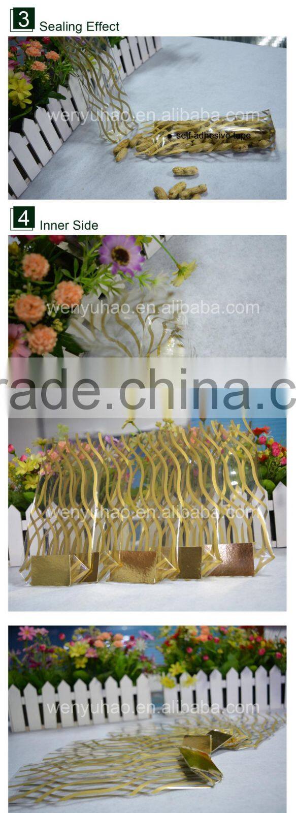 side self adhesive high quality custom printing plastic bags with golden card and printing