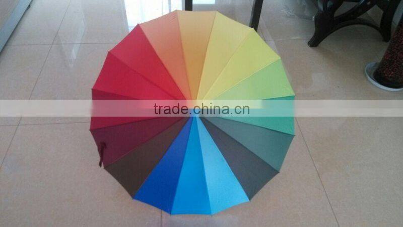 2014 22inch auto open 16 ribs rainbow umbrella
