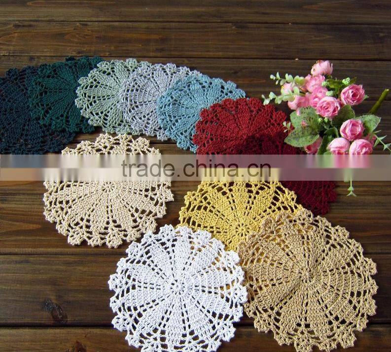 18cm Hand crochet flower doilies,Decorative table round doilies for sale