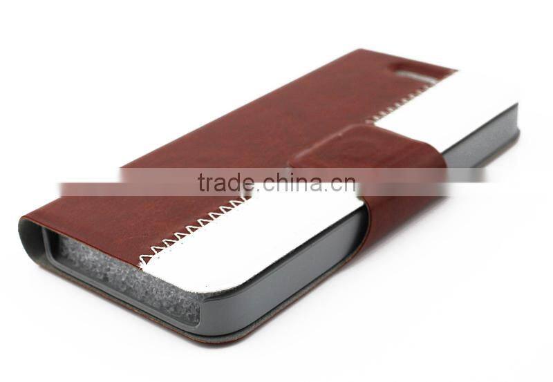 Popular stand leather wallet pouch case for iPhone 5G 5S