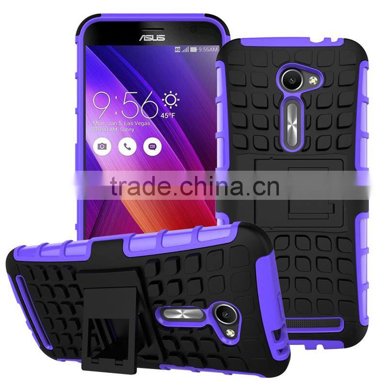 Dual layer armour TPU Gel case for ASUS Zenfone 2 with kickstand