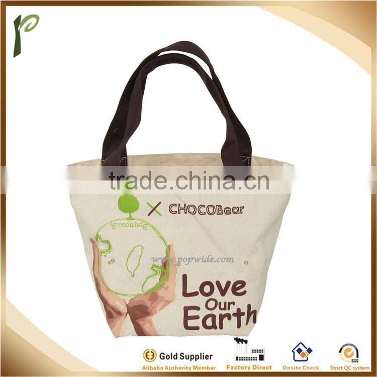 Popwide newest 2014 Pretty offset printing canvas tote bag, canvas tote bag rope handle