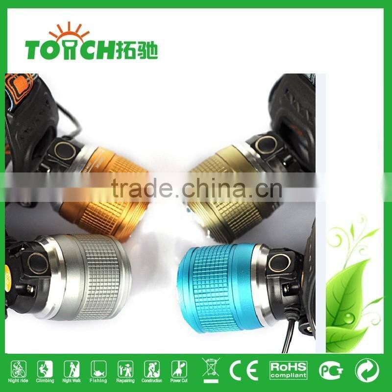 Zoomable LED Headlamps Super Bright Rechargeable headlight use 2*18650 head torchled headlamp