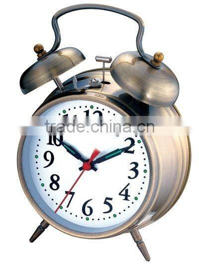 4.5 inch metal case mechanical alarm clock movement, desktop clock