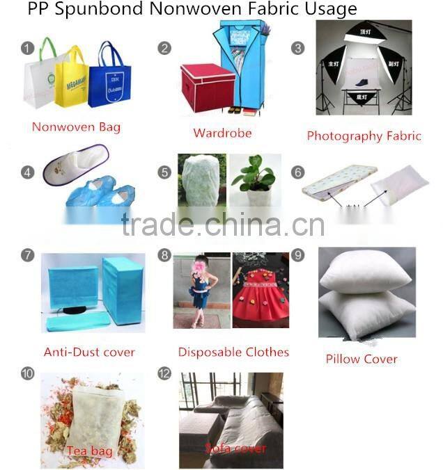 White Grown color 27gsm 100% polypropylene nonwoven cloth textile roll for Spring mattress &pillows lining