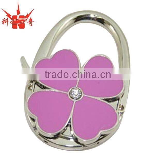 Promotion Fashional Metal Purse Hanger /Flower Shape Bag Hanger with Business Logo
