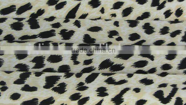 light yellow coffee Leopard pattern polyester milk fiber Spandex print fabrics