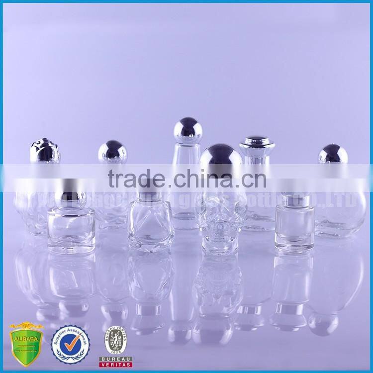 Skull Round Rose Oblate Empty E liquid Glass Bottles 12ml with Airtingt Aluminum Cap