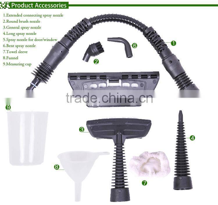 3.2bar steam cleaner with 9 parts