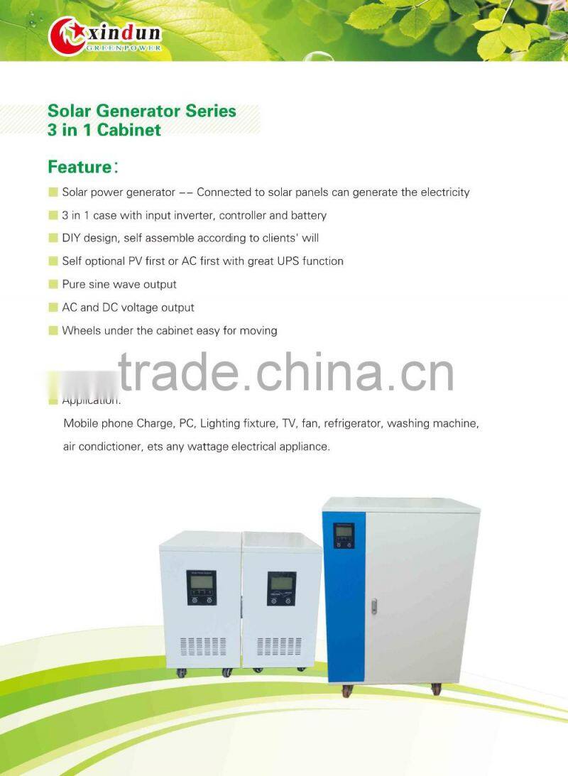 Manufacturer Supply Off Grid DC-AC Portable 350W-10KW 12V/24V/48V/96V 3 in 1 Cabinet Generator for Home Use