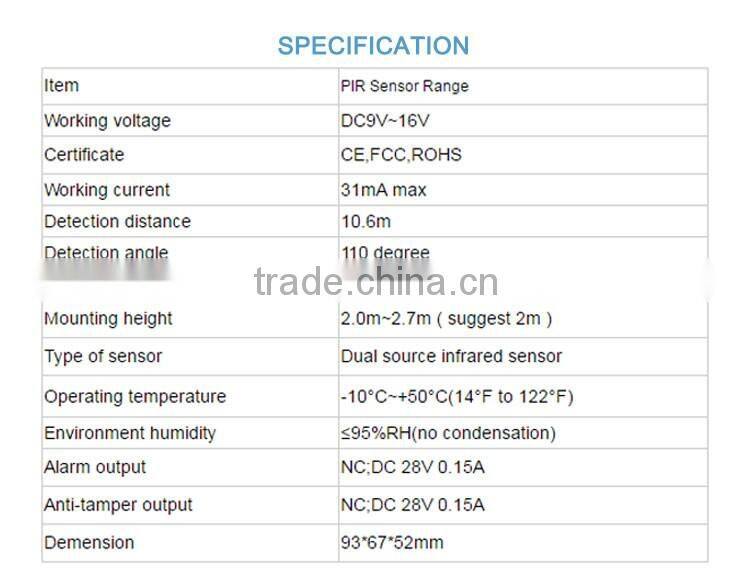 Home Security Wired PIR Detector Motion