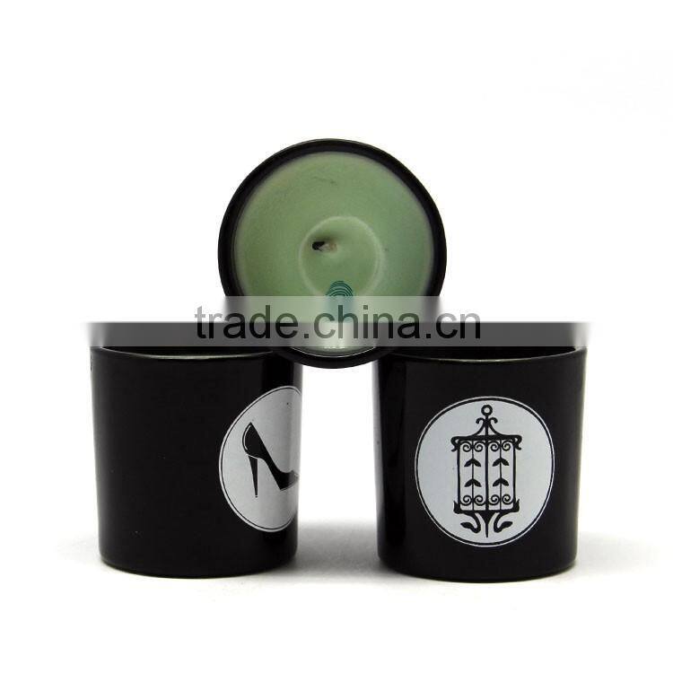 unique scented candle matte black glass jars