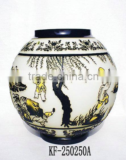 2014 New Special 3D-Carved Square Flower Glass Vase