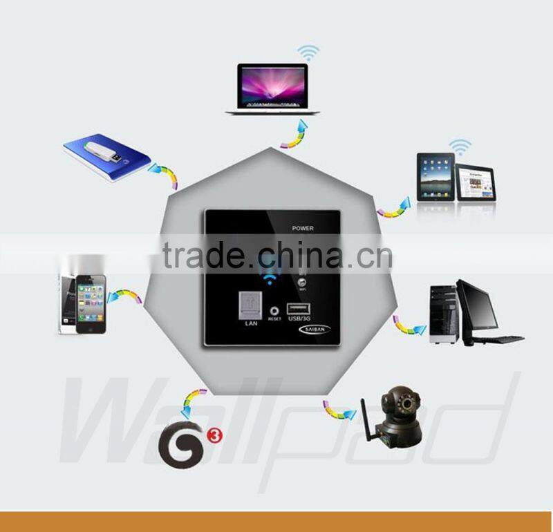 Factory Wallpad Gold Wall Embedded USB 3G WiFi Smart Socket AP Router Repeater Phone WPS USB Wireless Wall Charger Socket
