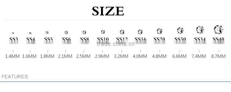 1440pcs SS3 to SS40 Clear Crystal Stone flatback Nail Art Rhinestone