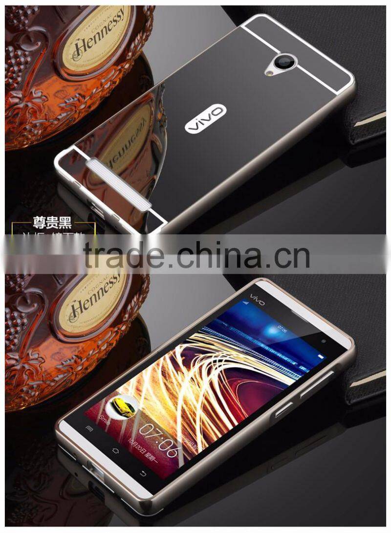 Samco Luxury Air Aluminum Metal Bumper Detachable + Mirror Hard Back Case, 2 in 1 Ultra Thin for Vivo Y28 Mobile Phone Cover