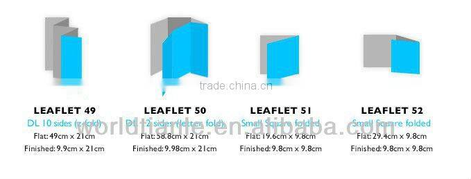 2013 Hot Sales! A4 Size full color printing folded Leaflet for hair dying