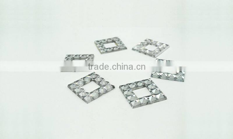 KC12 suare 20*20 30*30mm flat back sew on acrylic rhinestones for fashion decoration, craft making, garment bags accessories