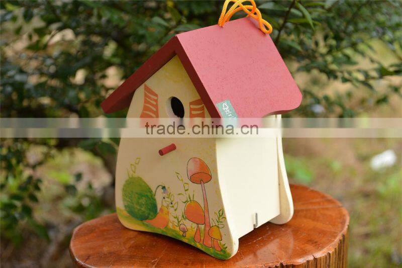 Colorful garden wood bird nest