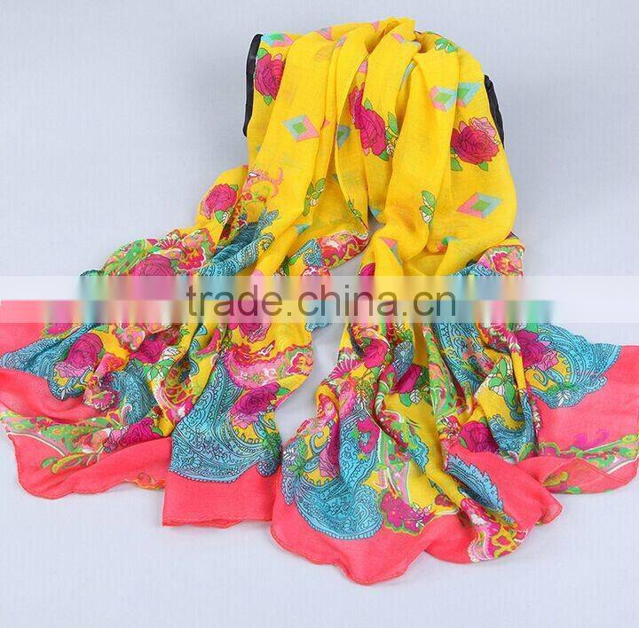 Women Voile Scarf Chiffon Neck Wrap Shawl Stole Scarves Spring