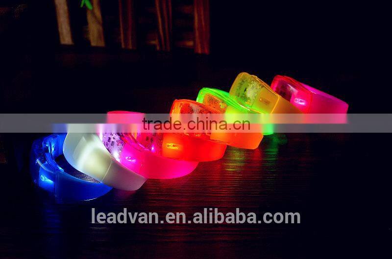 Large Events Massive Dance Festivals Custom Sound Activated Glow Flashing Led Bracelet Wristband
