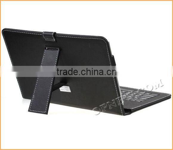 10.1" Keyboard Leather Cover Case QWERTY USB/mini USB/Micro Bracket Bag for 8" Tablet PC MID PDA Drop Shipping OPNEW Wholesale