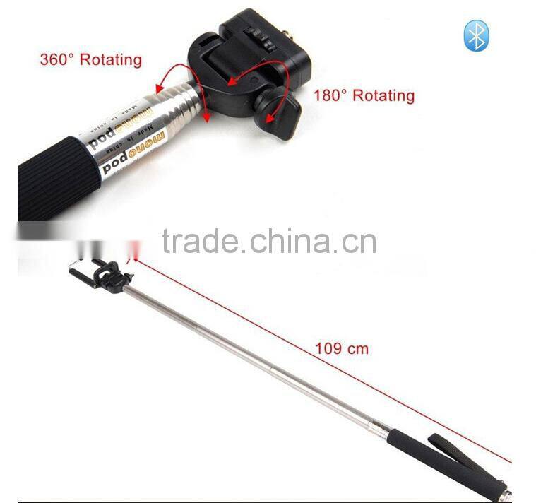 Luxury Wireless monopod Selfie Stick, With bluetooth remote shutter for iphone 6 & 6 plus