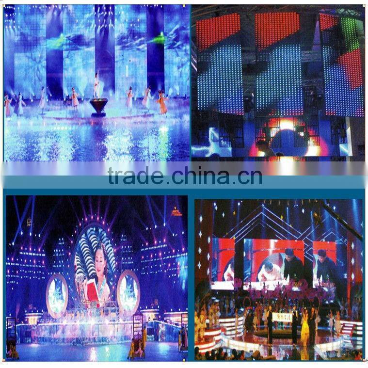 indoor led screen curtain, Ph12.5 Indoor Mesh Curtain transparent full color LED display