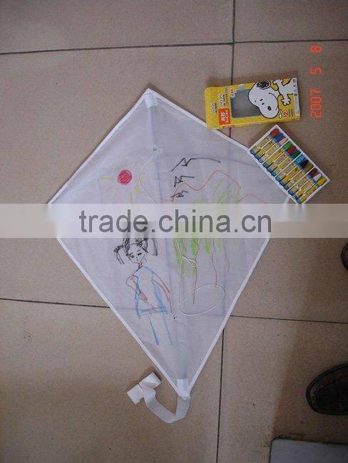 kids' drawing kite with color pens/crayons