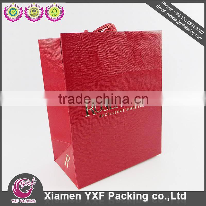 PP webbing Handle Bags Colored Kraft white reinforce paper Print Bag