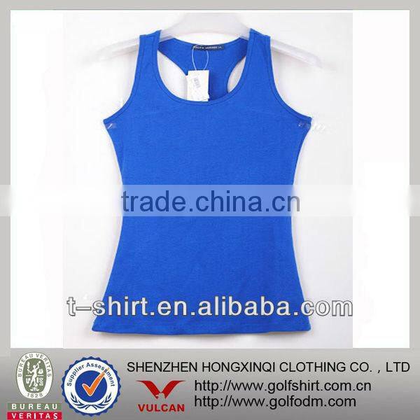 Blue color slim fit ladies tank top