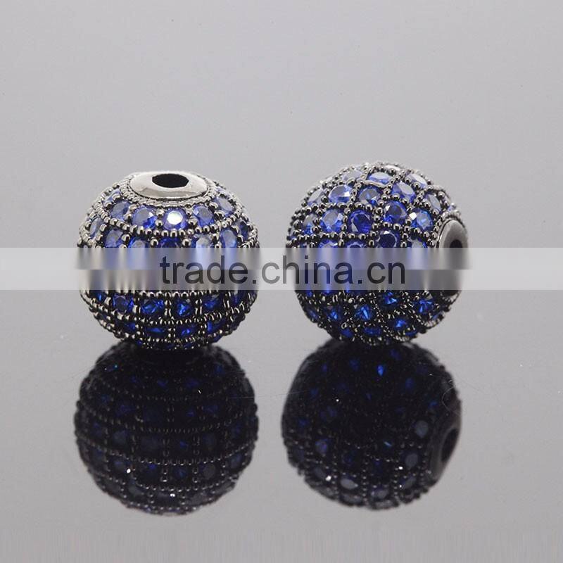 Step Up Your Styple With A Blue CZ Micro Pave Beads for Bracelets Making CZ Jewellery Wholesle