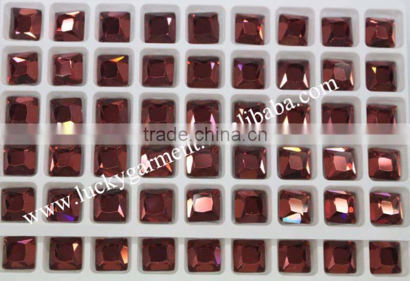 New 2014! Highest quality Flat back Strass Mirror glass beads number 1018# Square shape Rhinestones wonderful outlook for Sewing