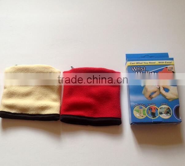 Alibaba express TV hot wrist wallet / wrise key bag / travel wallet bag